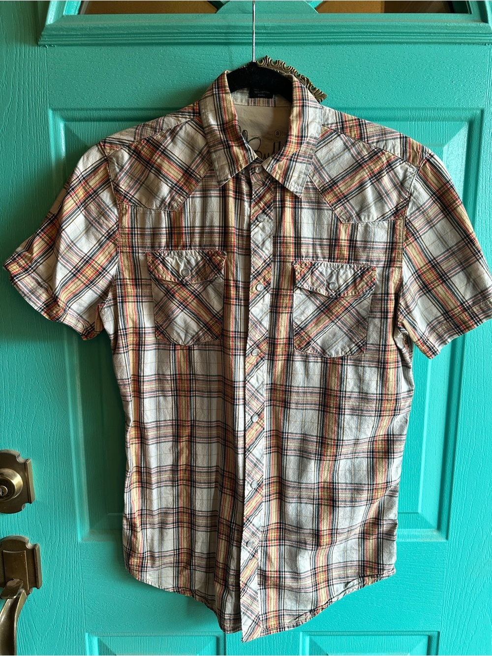 Men's Short-Sleeve Plaid Button-Up Shirt - Bullhead